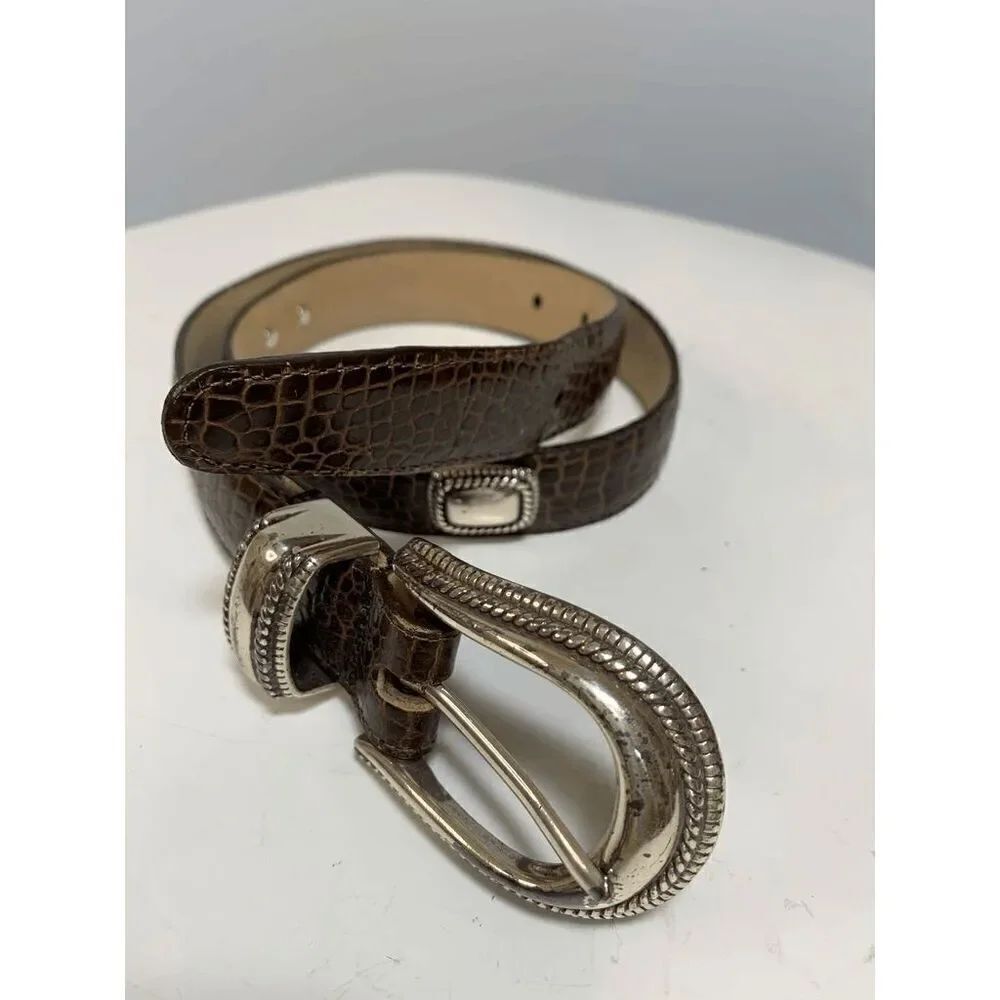 Brighton Brown and Silver Leather Belt